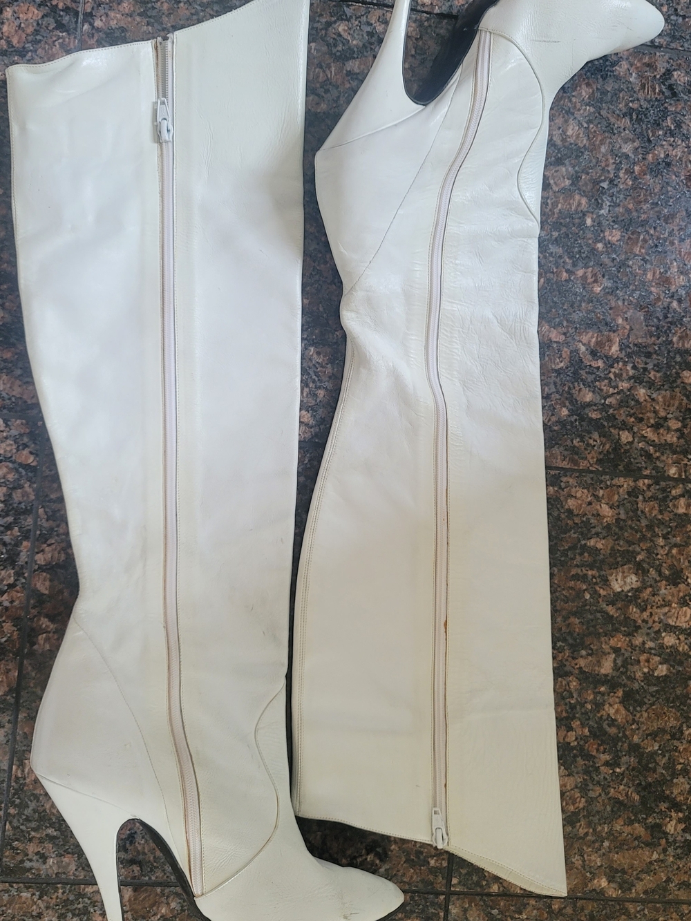 Women’s Tall White Side Zip Boots